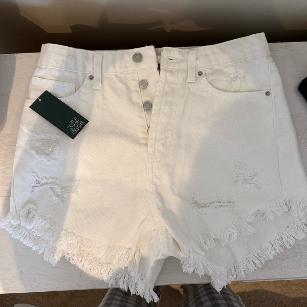 White Denim Shorts